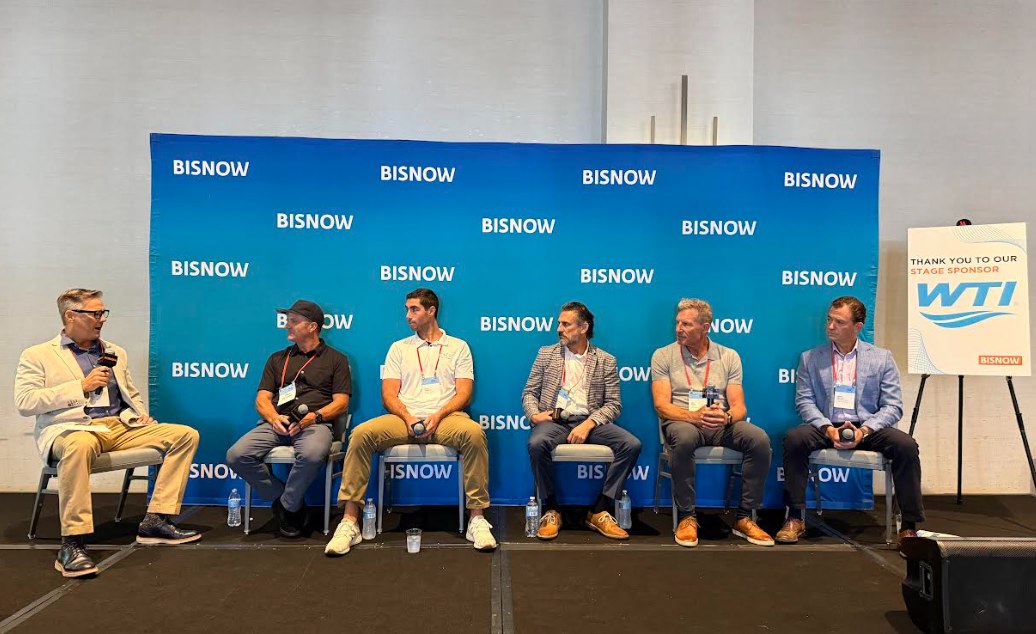 Drew Boyles and Jeff Zuckerman on the capital panel at Bisnow's Surf Park Real Estate Conference